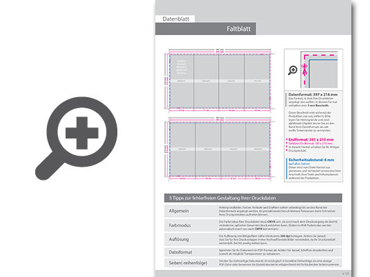 Product Bild hochglanz-uv-lack_faltblatt__gefalzt_auf_din_lang__vertikaler_wickelfalz__8-seitig